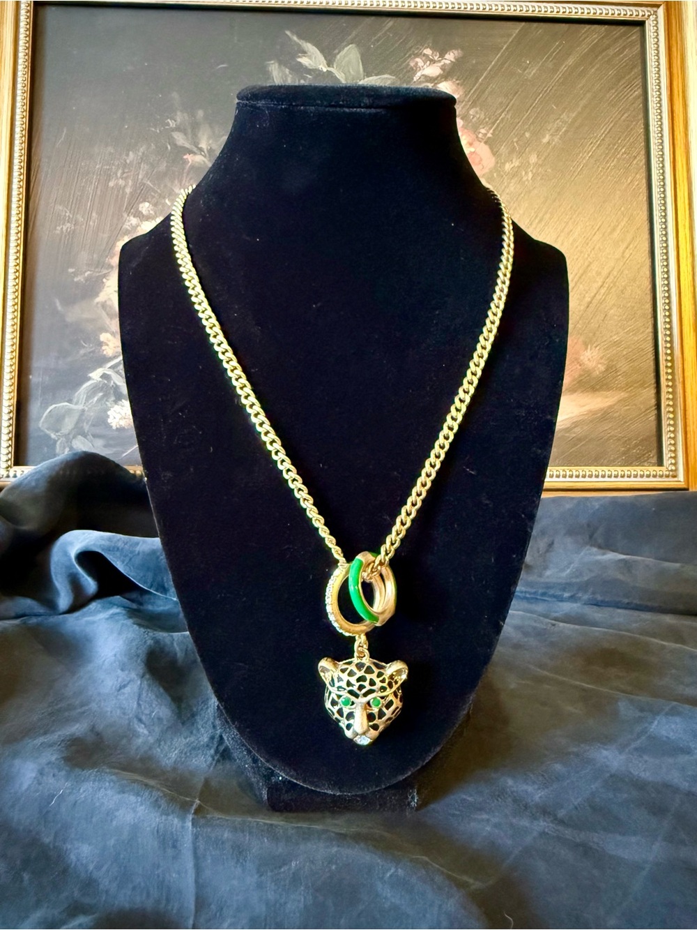 CAbi Gold-Tone Jaguar Head Necklace